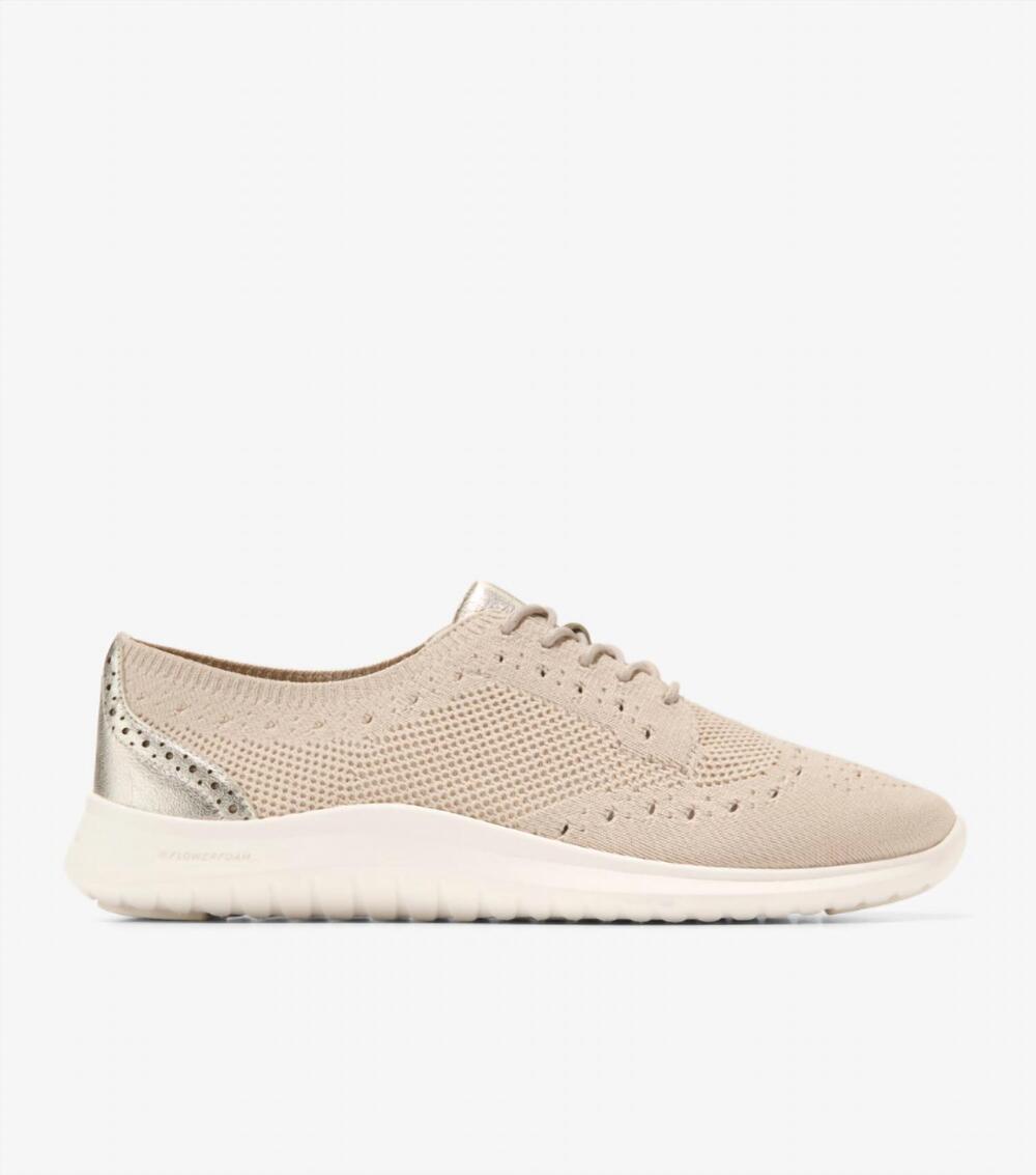 NEW COLE HAAN women's zero grand meritt stitchlite shoes in rye knit/ gold metal